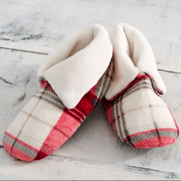 Pottery Barn Winslow Plaid Cozy Booties sz. Large - Picture 11 of 11